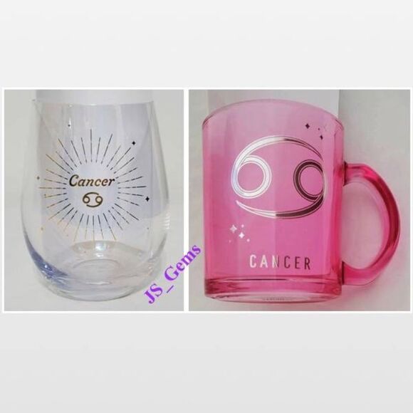 New Cancer Zodiac Wine Glass & Coffee Mug Set - Picture 1 of 15